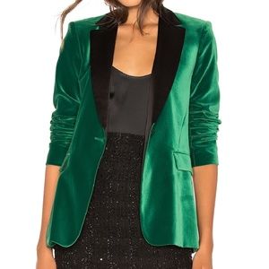 Alice + Olivia Satin Trimmed Macey Velvet Blazer